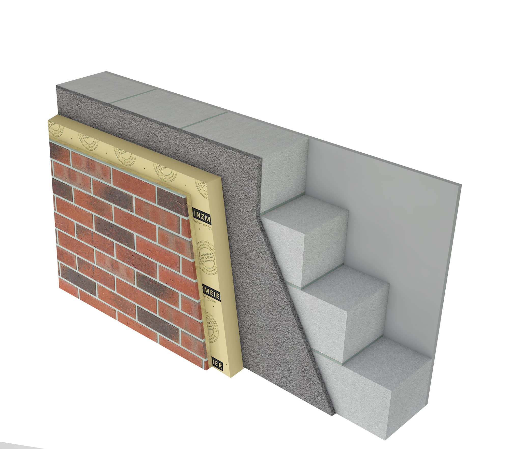 System kess on plaster facade