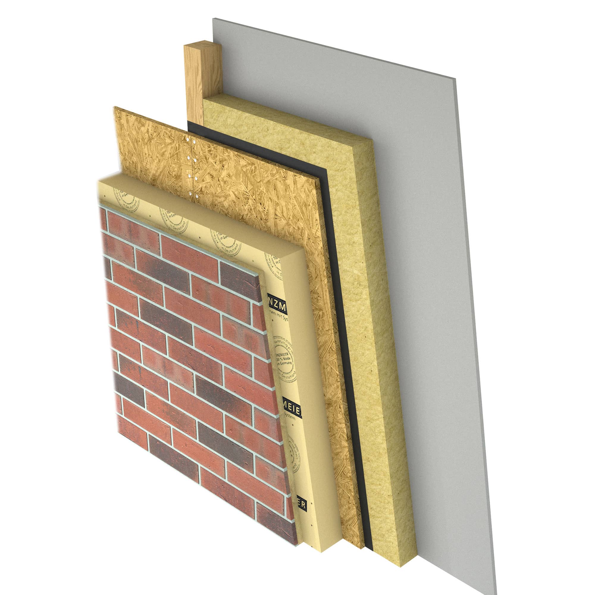 Timber frame construction with PUR insulation with the kess system