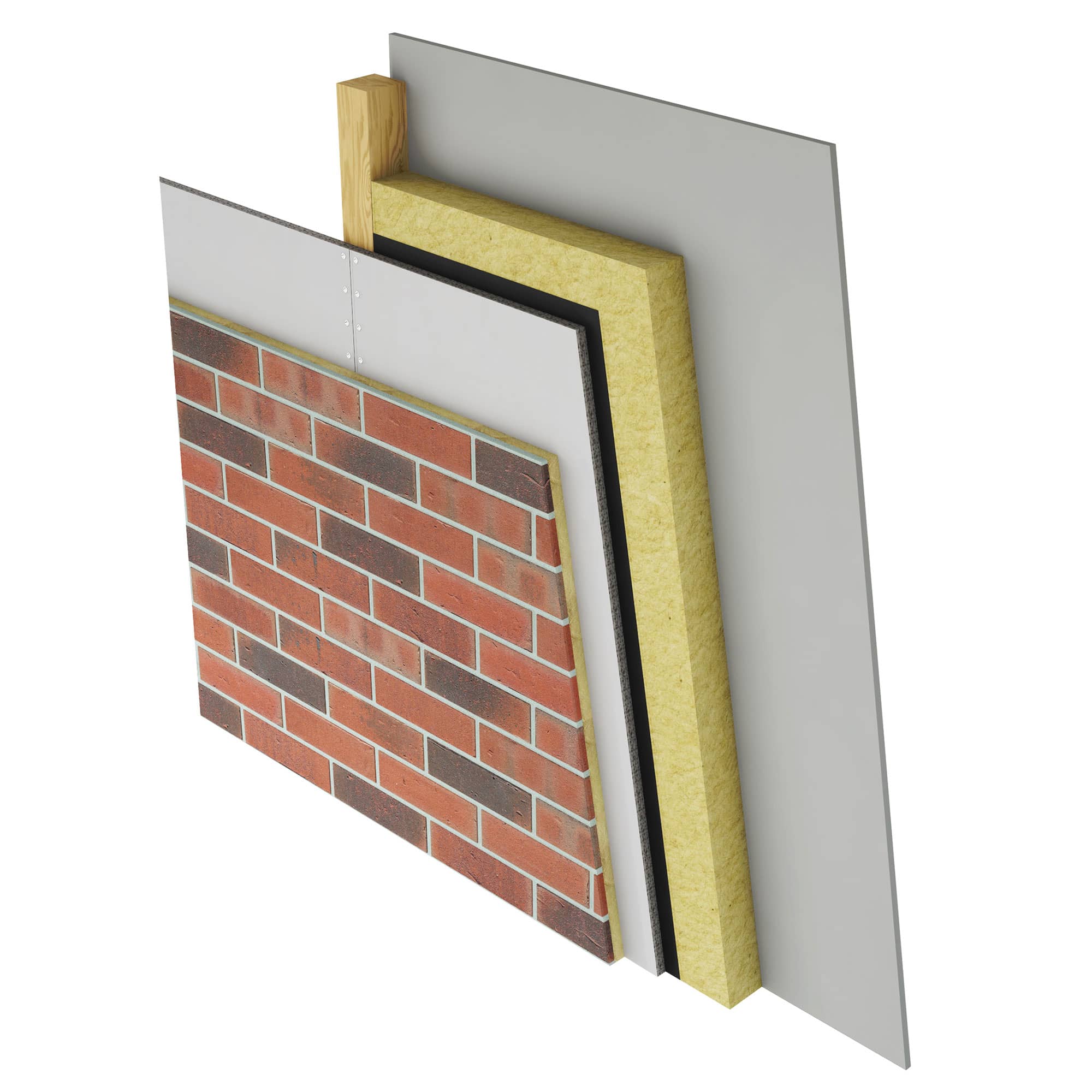 Wooden stud frame with cement board